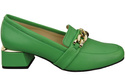 Damenschuhe mit Zierkette Pumps Mokassins Naturleder 193 Lime ElitaBut