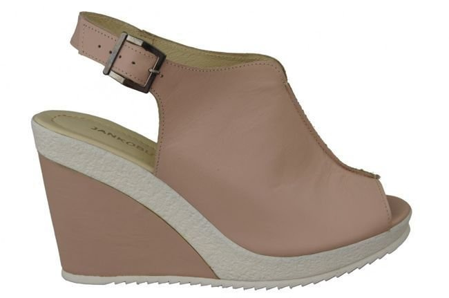 Schuhe Damen-Keilsandalen, Naturleder, Puderrosa 992 ElitaBut
