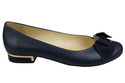 Damen-Ballerinas, Naturleder, Marineblau 894 ElitaBut
