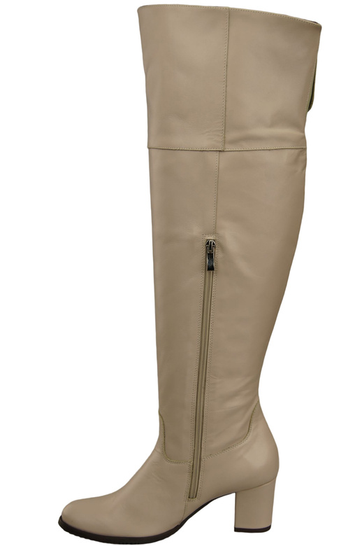 Schuhe Damenstiefel Overknee-Stiefel, Naturleder 190 Cappuccino Bright ElitaBut