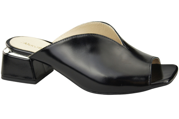 Damen Schuhe Absätze Flip Flops Schwarz glänzend Naturleder 210 ElitaBut