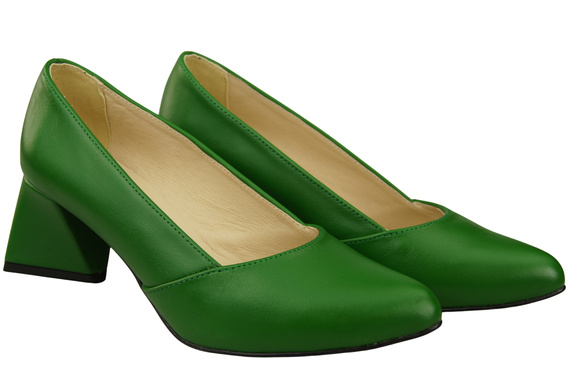 Damen Pumps Grün Echtleder Spitz Zehen Absatz ElitaBut 221