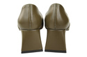 Damen Pumps Olive Echtleder Spitz Zehen Absatz ElitaBut 221