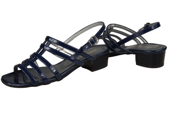 Damenschuhe Sandalen mit flachem Absatz Marineblau 622 ElitaBut