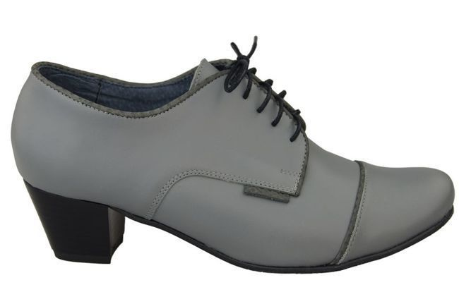 Schuhe Damenschuhe, Schnürschuhe, Naturleder, Grau 956 ElitaBut