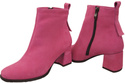 Damen Stiefeletten Fuchsie aus Veloursleder, stabiler Blockabsatz, Reißverschluss 224 ElitaBut