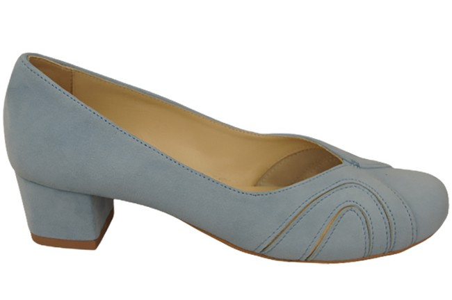 Damenschuhe Pumps aus natürlichem Wildleder Hellblau 786 Z ElitaBut