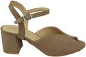 Damenschuhe Cappuccino Sandalen, Dunkel, Naturleder, Wildleder, 185 ElitaBut