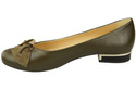 Damen-Ballerinas, Naturleder, Oliv 894 ElitaBut
