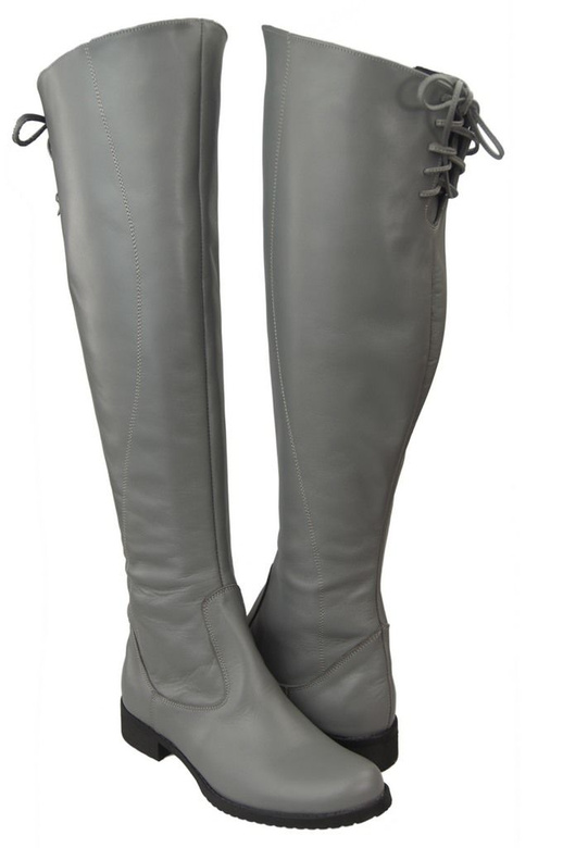 Schuhe Damenstiefel Stiefel Overknee-Stiefel Naturleder Grau 121 ElitaBut