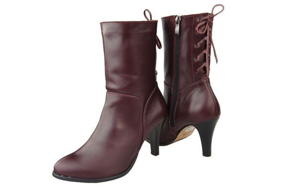 Damenschuhe Stiefeletten Frühling/Herbst Naturleder Burgunderrot 978 L ElitaBut