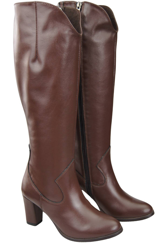 Stilvolle Damen Schokolade Stiletto Stiefel Naturleder 211 ElitaBut