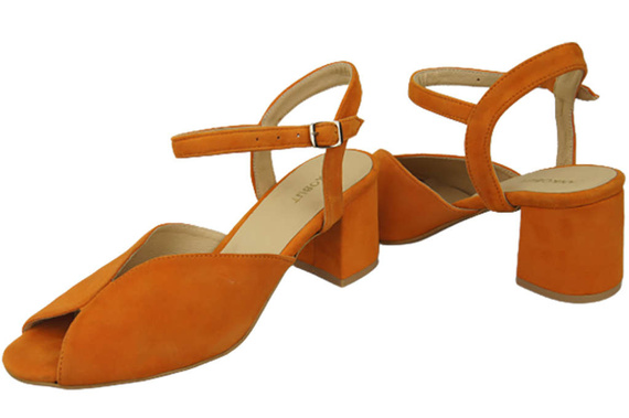 Damenschuhe Sandalen Orange, Naturleder, Wildleder 185 ElitaBut