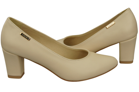 Klassische Glatt Damen Beige Naturleder Schuhe 213 ElitaBut