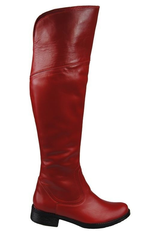 Schuhe Damenstiefel Stiefel, Overknee-Stiefel, Naturleder, Rot 638 ElitaBut