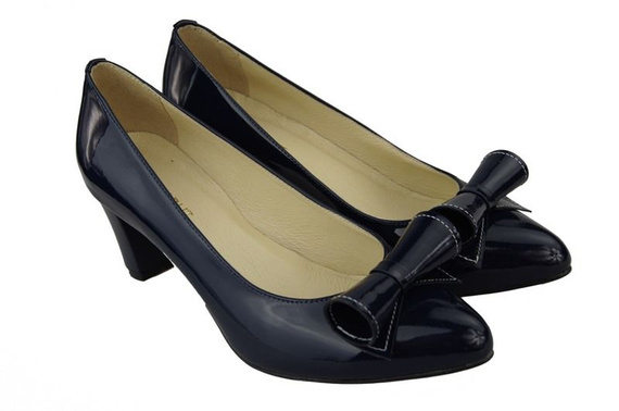 Damenschuhe Pumps Naturleder Marineblau Lack 975 ElitaBut