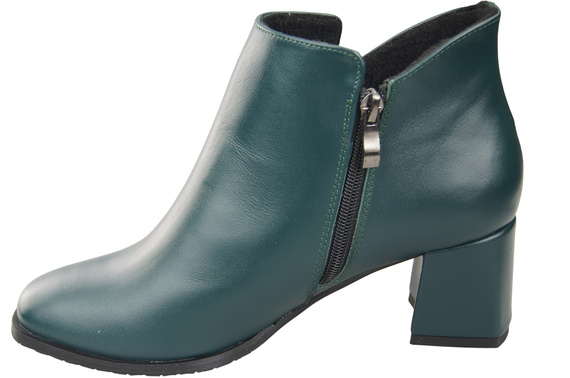 Damen-Stiefeletten ElitaBut 226 Malachit aus Naturleder, gefüttert, eckige Zehenkappe, Blockabsatz