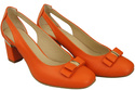 Schuhe Damen Orange Pumps aus Naturleder mit dekorativem Absatz 199 ElitaBut