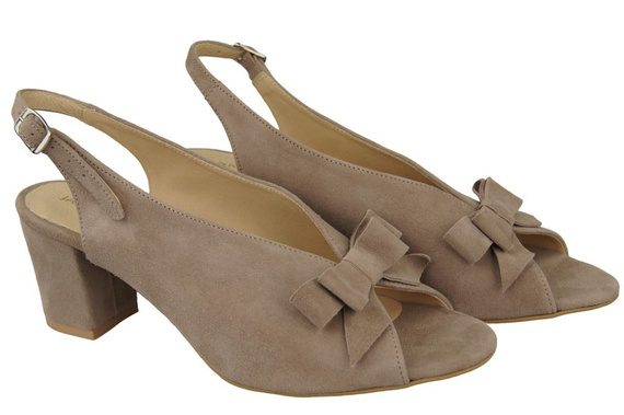 Damenschuhe Cappuccino-Sandalen, Naturleder, Wildleder 148 ElitaBut