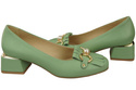 Damenschuhe Pumps mit Fransen verziert, Mint, Naturleder 195 ElitaBut