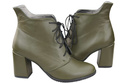 Winter-Schnürstiefel für Damen, Naturleder, Olive 174, von ElitaBut