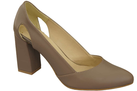 Damenschuhe Cappuccino-Pumps, dunkel, Naturleder 184 ElitaBut