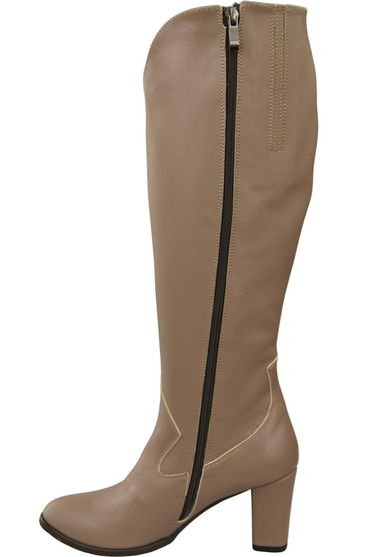 Stilvolle Damen Cappuccino Dunkel Stiletto Stiefel Naturleder 211 ElitaBut