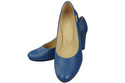 Klassische Damen Blau Leder Mandel Nase Pumps 201 ElitaBut