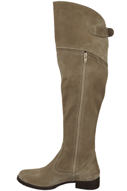 Schuhe Damenstiefel Stiefel Overknee-Stiefel, Naturleder, Velours, Beige 154 ElitaBut