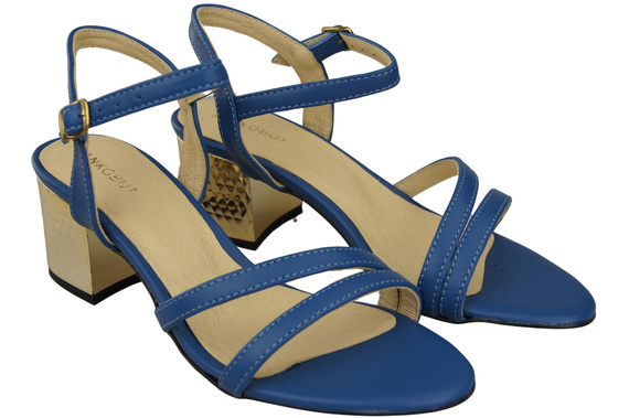 Damenschuhe Blaues Naturleder 197 Sandalen, die den Fuß sinnlich enthüllen ElitaBut