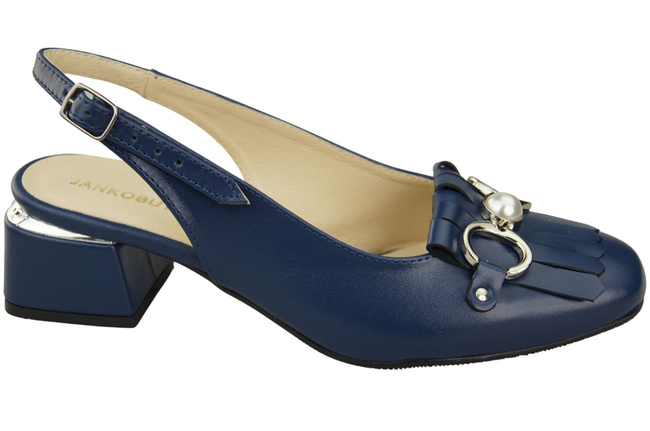 Damenschuhe Marineblau Sandalen mit Fransen verziert Naturleder 208 ElitaBut