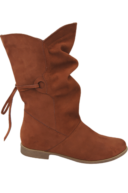 Damenstiefel Frühling / Herbst, Naturveloursleder, Kastanie 999 L ElitaBut