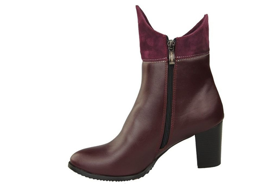 Winter-Damenstiefeletten, Naturleder, Burgunderrot 137 ElitaBut