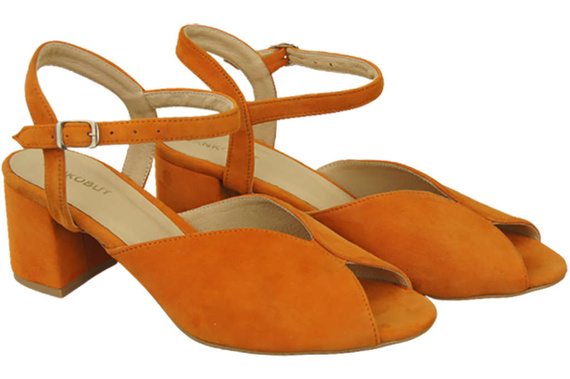 Damenschuhe Sandalen Orange, Naturleder, Wildleder 185 ElitaBut