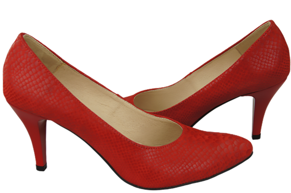 Damenschuhe Pumps Rot Schlangenmotiv Naturleder 150 ElitaBut