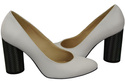 Damenschuhe Pumps Weiß Naturleder Bunter Zierabsatz 194 ElitaBut