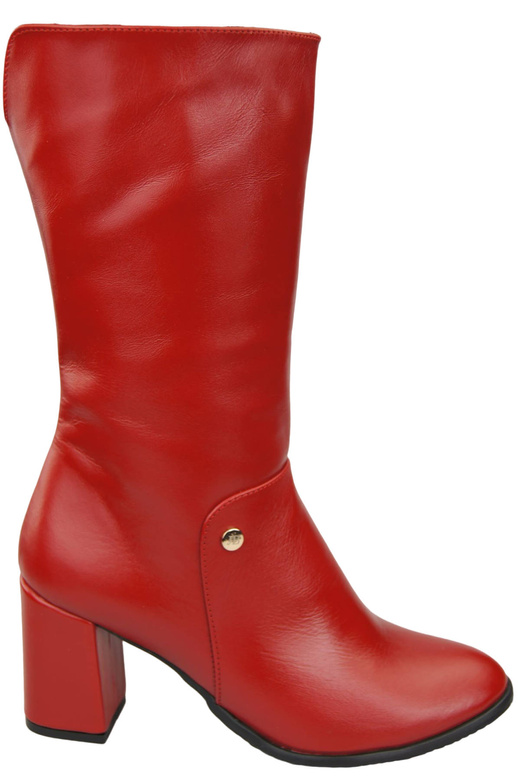 Damen-Halbstiefel, Naturleder, Rot 189 ElitaBut