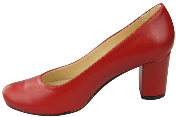 Klassische Damen Rot Leder Mandel Nase Pumps 201 ElitaBut