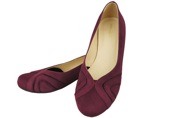 Damenschuhe Pumps, natürliches Wildleder, Burgund 786 von ElitaBut