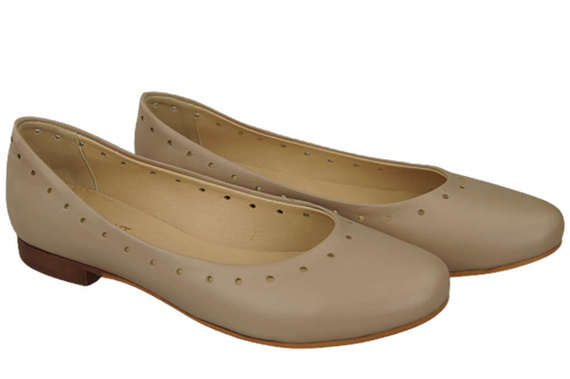 Damenschuhe Bequeme Ballerinas Naturleder Cappuccino Lico 162 ElitaBut