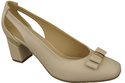 Schuhe Damen Beige Pumps aus Naturleder mit dekorativem Absatz 199 ElitaBut
