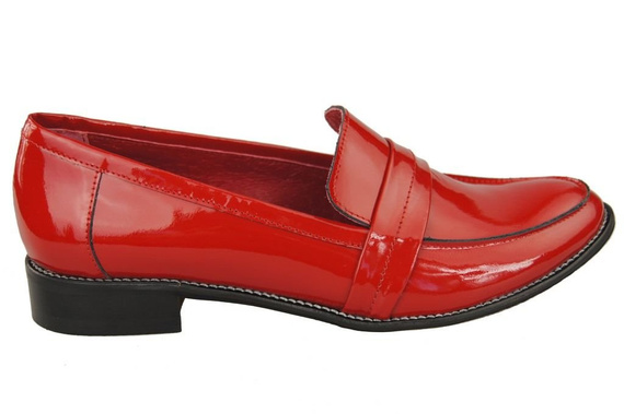 Schuhe Damen Mokassins Naturleder Rotlack 139 ElitaBut