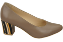 Damenschuhe Cappuccino-Pumps Naturleder mit Zierabsatz 158 ElitaBut