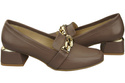 Damenschuhe mit Zierkette Pumps Mokassins Naturleder 193 Cappuccino Dark ElitaBut