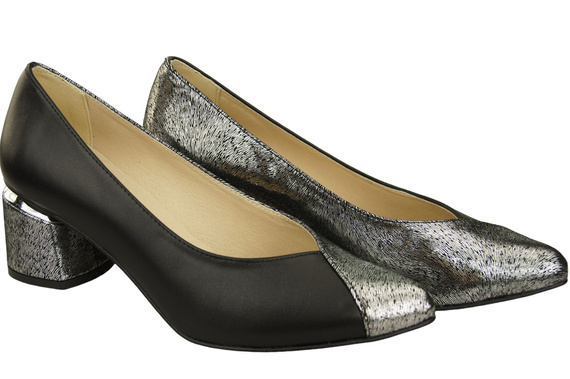 Einzigartige Damenschuhe aus Naturleder Fühlen Sie Luxus an Ihren Füßen Schwarz - Silber 191 ElitaBut