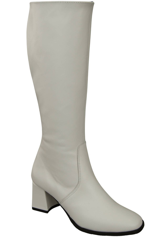 Bequeme Damen Weiß Niedrig Absatz Stiefel Naturleder 212 ElitaBut
