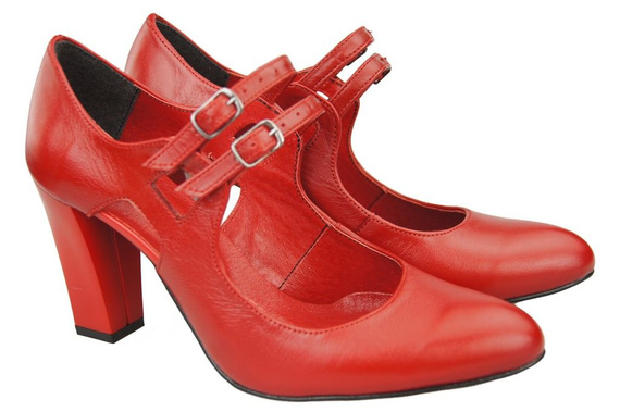 Damenschuhe Pumps Rot Naturleder 105 ElitaBut