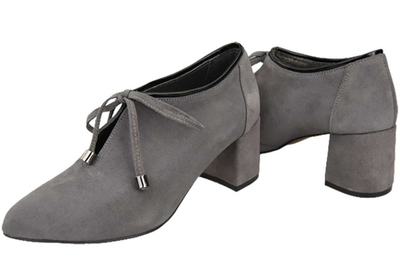 Damenschuhe Schuhe, grau, natürliches Veloursleder 183 ElitaBut