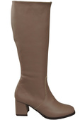 Bequeme Damen Cappuccino Dunkel Niedrig Absatz Stiefel Naturleder 212 ElitaBut