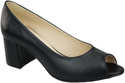 Damenschuhe PEEP TOE Pumps Schwarz Naturleder mit beschichtetem Absatz 192 ElitaBut